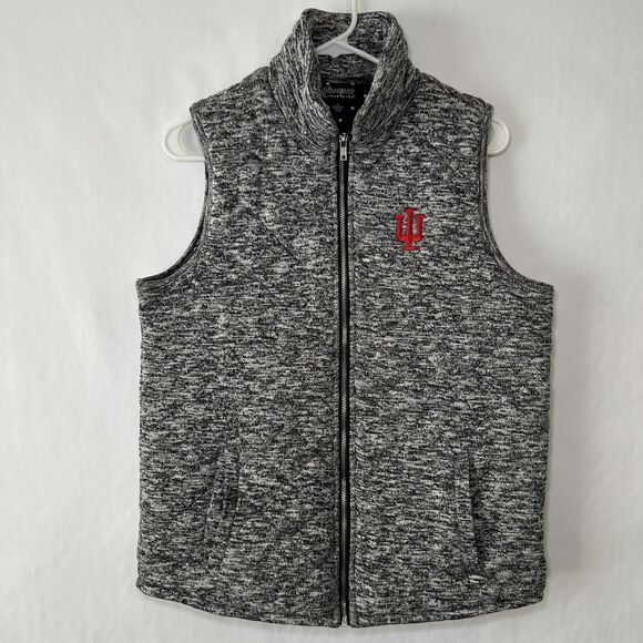 Indiana Hoosiers Gameday Couture Full Zip Quilted Vest Women Size Large Gray EUC - Picture 1 of 12